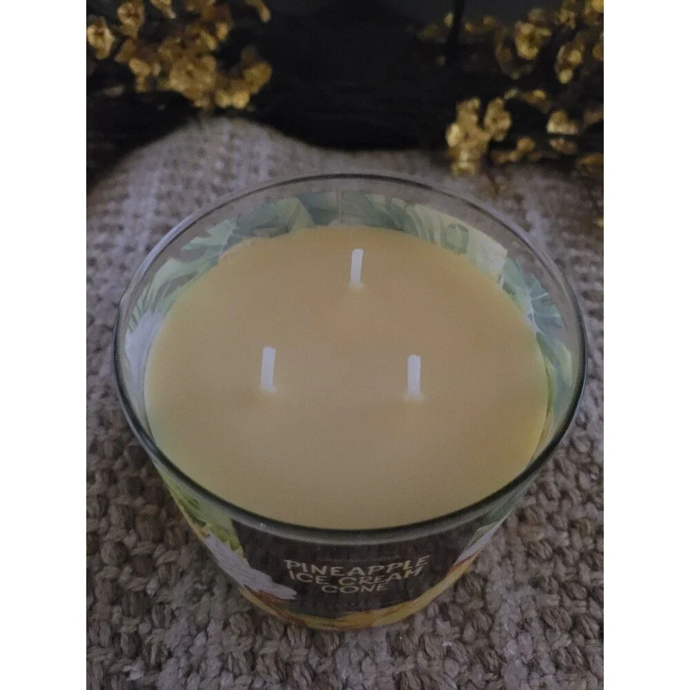 Goose Creek Pineapple Ice Cream Cone 3-wick Candle